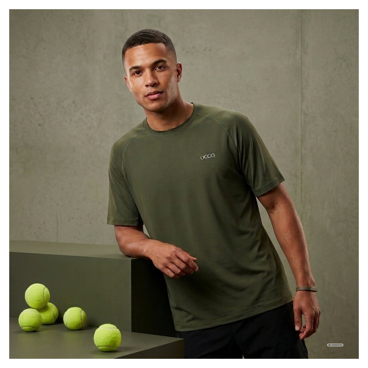Olivegrünes Signature T-Shirt